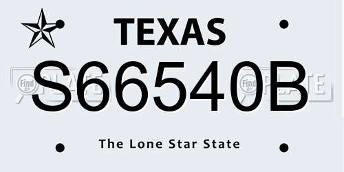 S66540B Texas License Plate