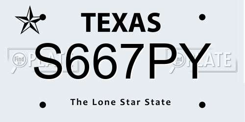 S667PY Texas License Plate