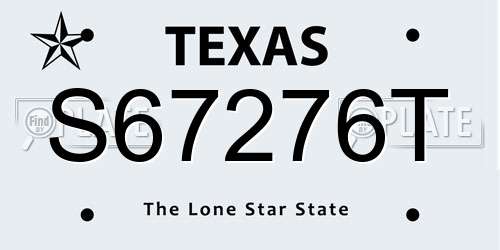 S67276T Texas License Plate