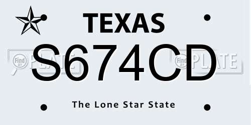 S674CD Texas License Plate