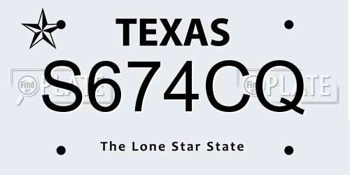 S674CQ Texas License Plate
