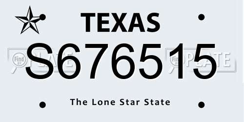 S676515 Texas License Plate