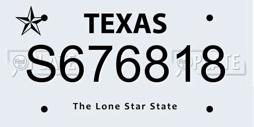 S676818 Texas License Plate