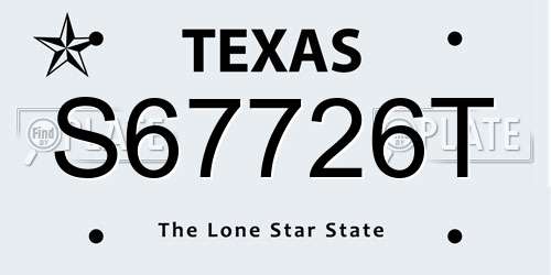 S67726T Texas License Plate