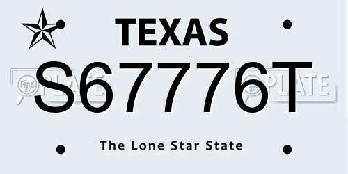 S67776T Texas License Plate