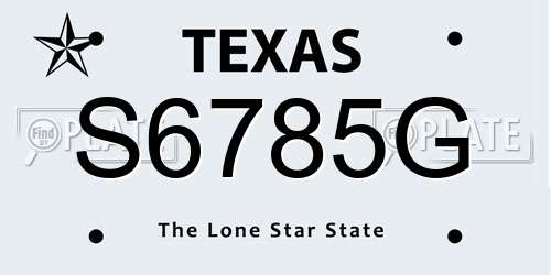 S6785G Texas License Plate
