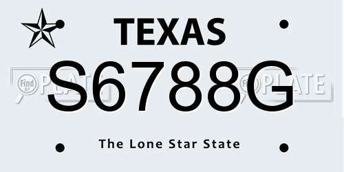 S6788G Texas License Plate