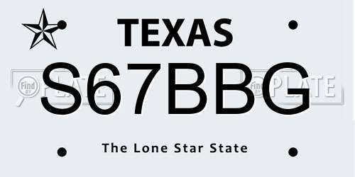 S67BBG Texas License Plate