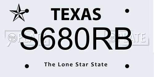 S680RB Texas License Plate