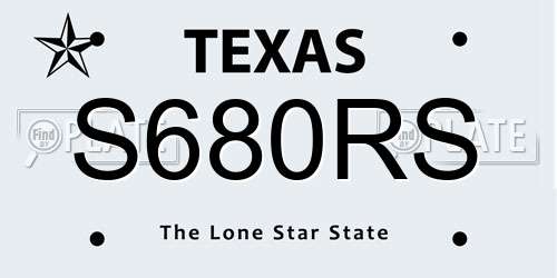 S680RS Texas License Plate