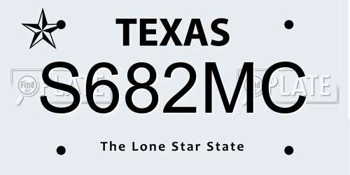 S682MC Texas License Plate