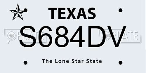 S684DV Texas License Plate