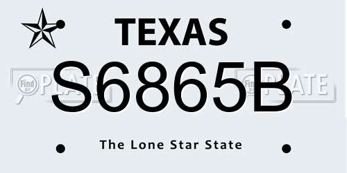S6865B Texas License Plate