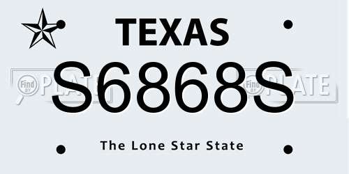 S6868S Texas License Plate