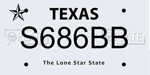 S686BB Texas License Plate
