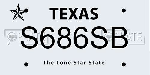 S686SB Texas License Plate