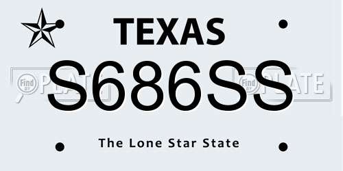 S686SS Texas License Plate