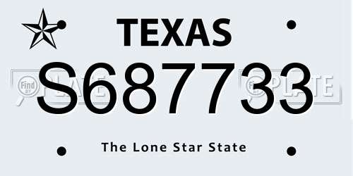 S687733 Texas License Plate