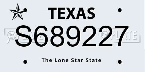 S689227 Texas License Plate