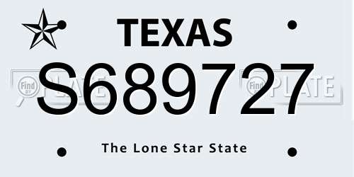 S689727 Texas License Plate
