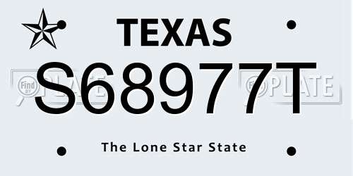 S68977T Texas License Plate