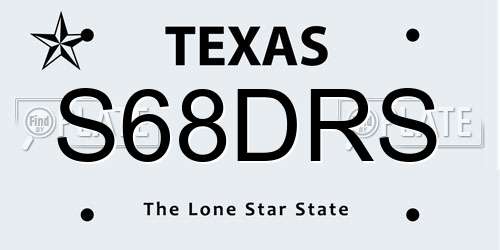 S68DRS Texas License Plate