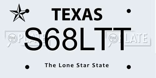 S68LTT Texas License Plate