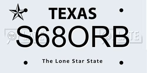 S68ORB Texas License Plate