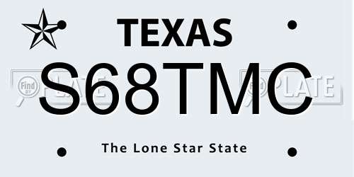 S68TMC Texas License Plate
