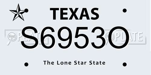 S6953O Texas License Plate