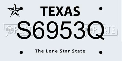 S6953Q Texas License Plate