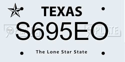 S695EO Texas License Plate