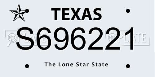 S696221 Texas License Plate