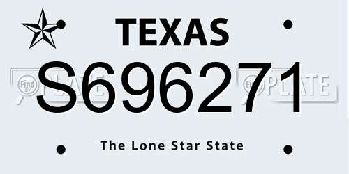 S696271 Texas License Plate