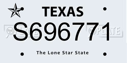 S696771 Texas License Plate