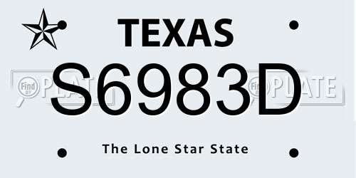 S6983D Texas License Plate