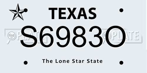 S6983O Texas License Plate