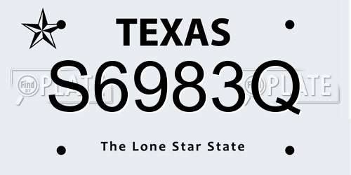 S6983Q Texas License Plate