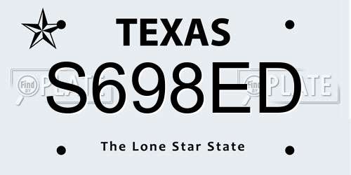 S698ED Texas License Plate