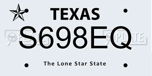 S698EQ Texas License Plate