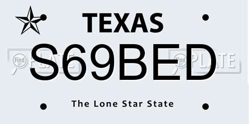 S69BED Texas License Plate