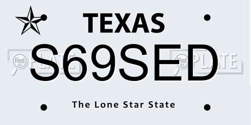 S69SED Texas License Plate
