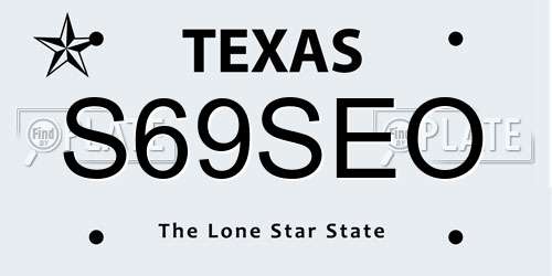 S69SEO Texas License Plate