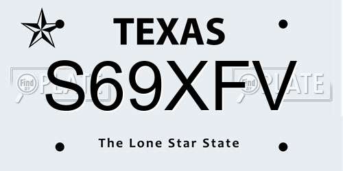 S69XFV Texas License Plate