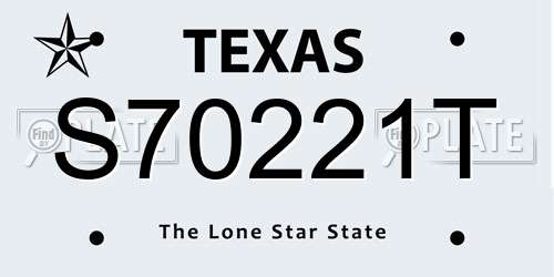 S70221T Texas License Plate