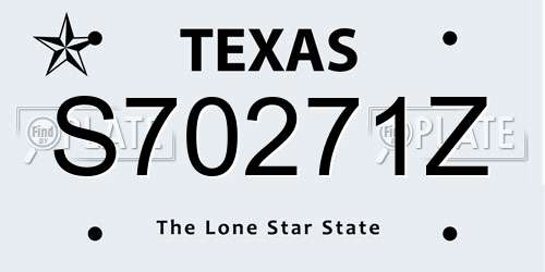 S70271Z Texas License Plate
