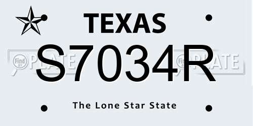 S7034R Texas License Plate