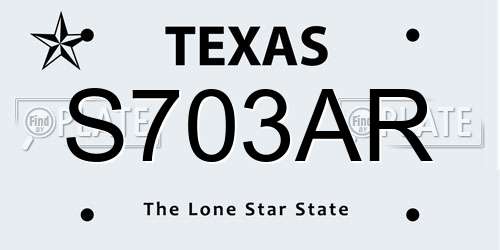 S703AR Texas License Plate