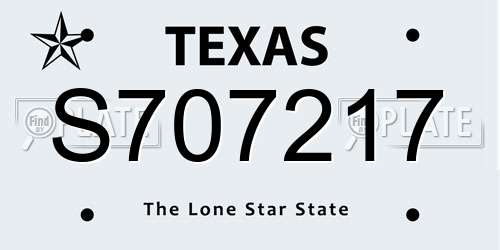 S707217 Texas License Plate