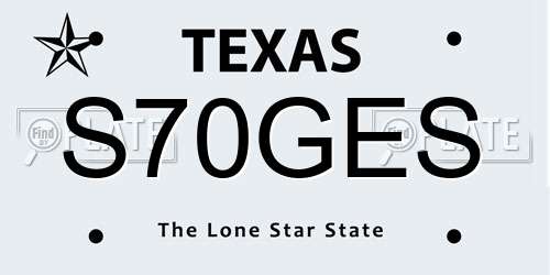 S70GES Texas License Plate